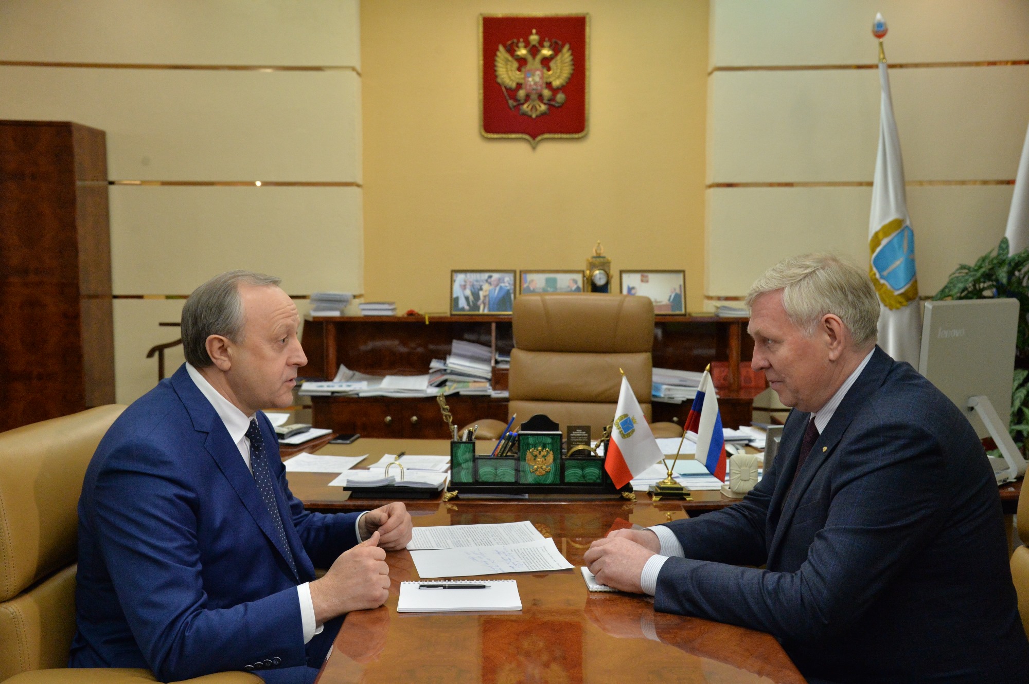 Валерий Радаев поздравил ректора СГТУ Игоря Плеве с победой в конкурсе опорных вузов