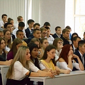 Первокурсники с1-СЗС-11 на торжественной линейке СГТУ