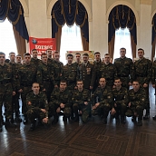 Студенты военной кафедры приняли участие в торжественном мероприятии