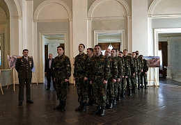 Студенты военной кафедры приняли участие в торжественном мероприятии
